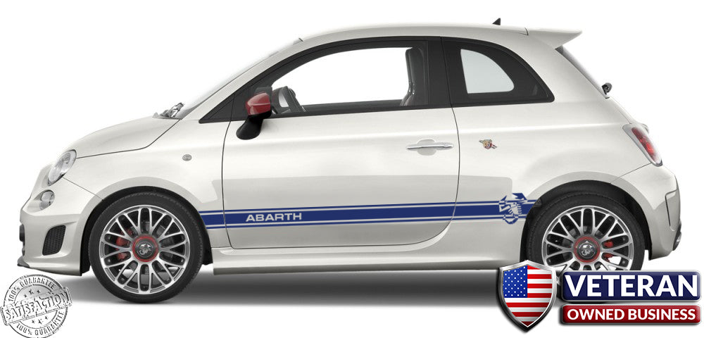 PER FIAT 500 Abarth Facelift 86CM FLAPS SOTTO MINIGONNE LATERALI NERO - Foto 6
