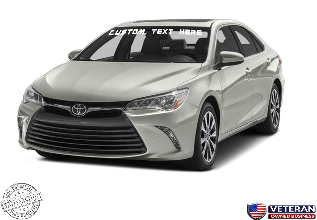 "CAMRY" Japanese Katana Windshield Banner Vinyl Decal Sticker For Toyota, Gloss Black 35x6.3 Inch