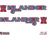 2x Jeep Wrangler Islander side hood Beach Club Tiki Man Vinyl Decals Tiki Bob