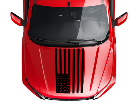 Standard US American Flag hood vinyl decal fits: Dodge Ram Chevrolet Ford Toyota Nissan-0066