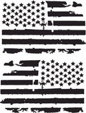 (2) 6 inch Distressed American Flags Vinyl Decals fits Jeep Trucks Universal 0062
