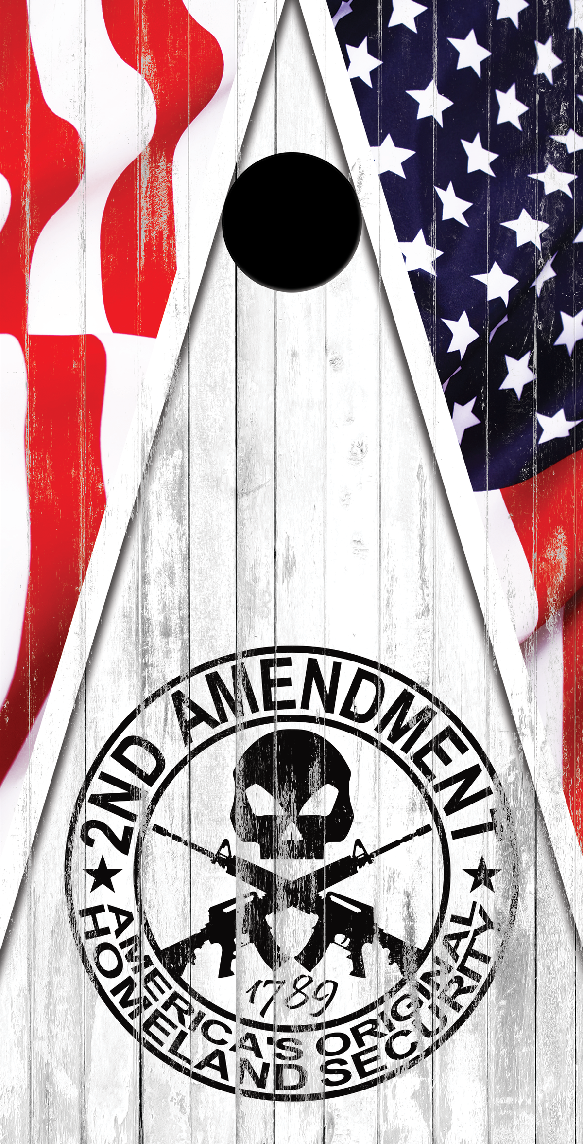2nd Amendment Distressed Flag Cornhole Board Bag Toss Vinyl Wrap Set- Universal Fit Oracal 3M