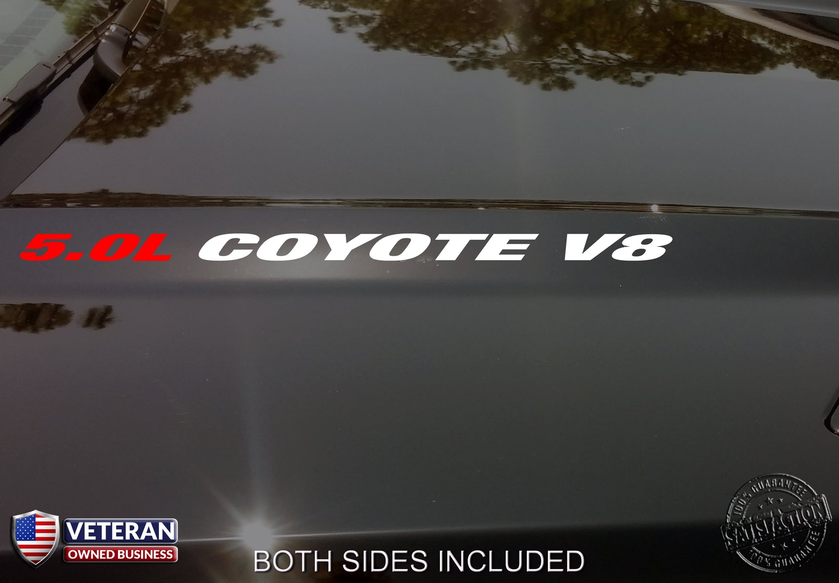 5.0L COYOTE Hood Vinyl Decals Stickers Fit: Ford Mustang F150 Boss V8