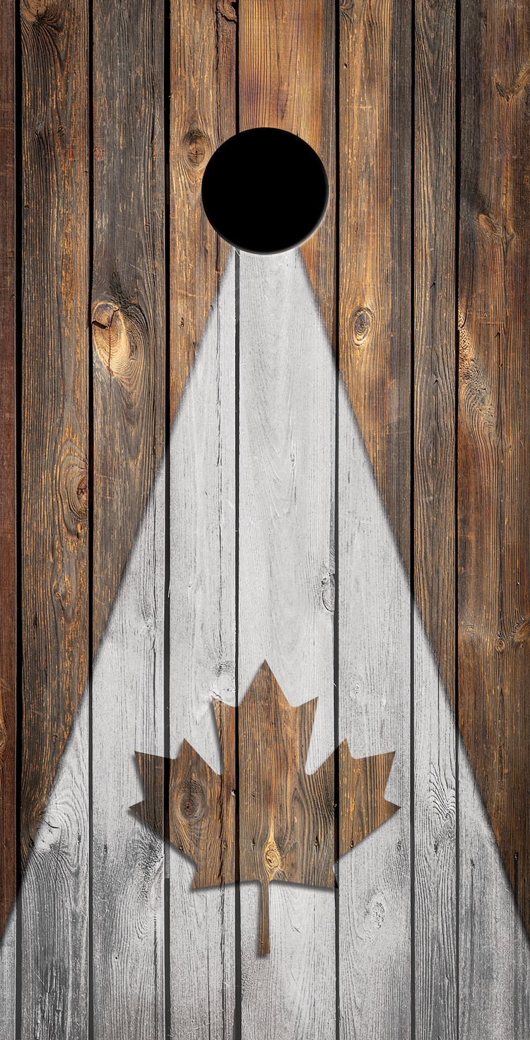 2 x Cornhole Board Bag Toss Vinyl Wrap Set, Maple Leaf Distressed Universal Fit Oracal 3M
