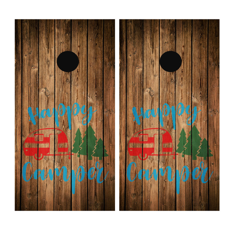 Happy Camper Cornhole Board Wrap Vinyl