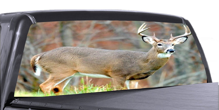 Hunting Scene 2 Universal Truck Rear Window 5050 Perforated Vinyl Decal