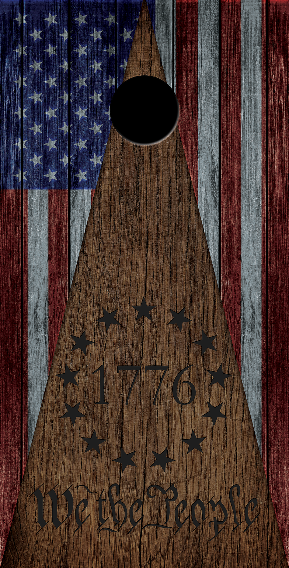 1776 We The People Flag Cornhole Vinyl Wraps Set