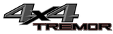 Tremor 4x4 3D Printed Truck Bed Vinyl Decal for Ford Trucks