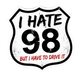 I HATE 98 Vinyl Stickers. V2