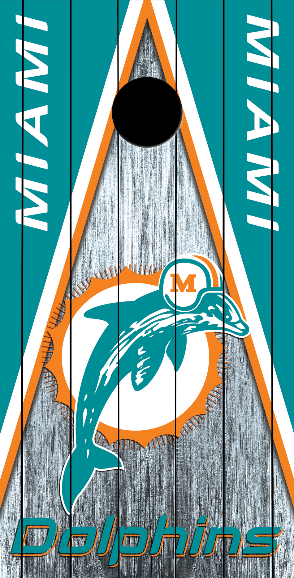 2 x Miami Dolphins Football Cornhole Board Bag Toss Vinyl Wrap Set- Universal Fit Oracal 3M