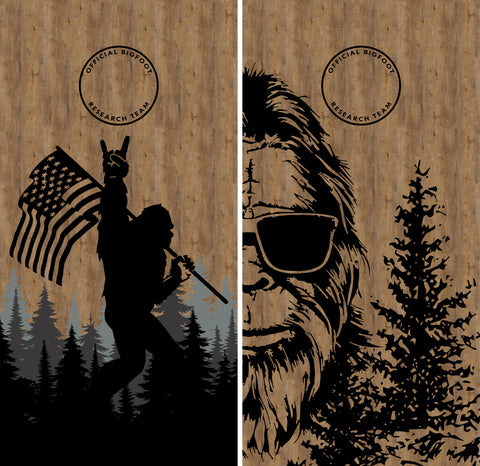 2 x Cornhole Board Bag Toss Vinyl Wrap Set-Bigfoot Hunters Universal Fit Oracal 3M