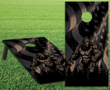 2 x Cornhole Board Bag Toss Vinyl Wrap Set-Bigfoot American Flag Universal Fit Oracal 3M