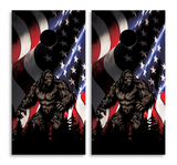 2 x Cornhole Board Bag Toss Vinyl Wrap Set-Bigfoot American Flag Universal Fit Oracal 3M