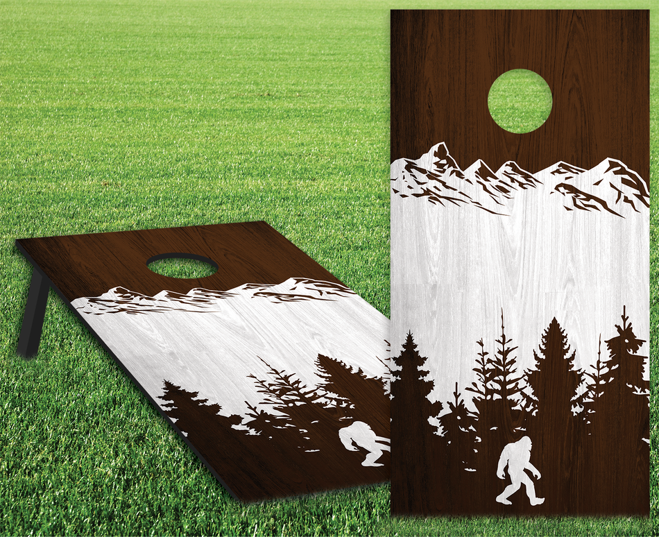 Cornhole Board Bag Toss Vinyl Wrap Set-Bigfoot Mountains Universal Fit Oracal 3M