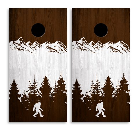Cornhole Board Bag Toss Vinyl Wrap Set-Bigfoot Mountains Universal Fit Oracal 3M