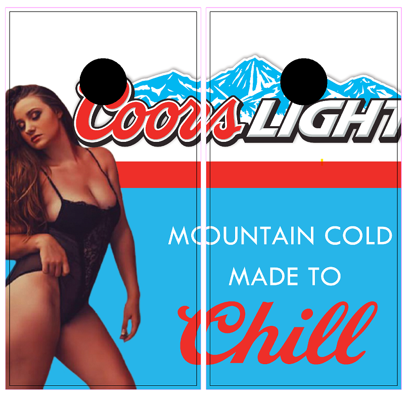 2x Coors Light Cornhole Board Bag Toss Vinyl Wrap Set-Universal