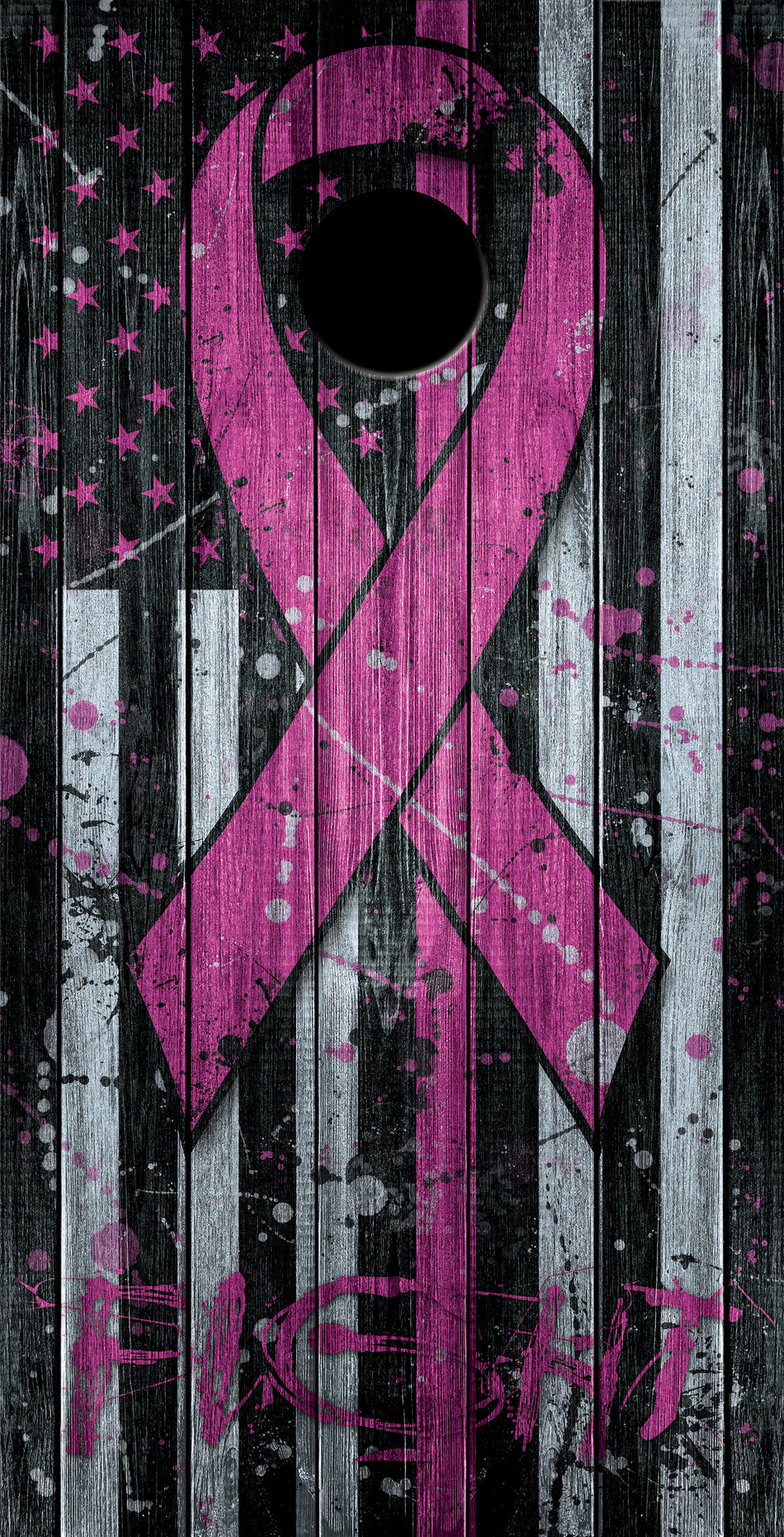 2 x Cornhole Board Bag Toss Vinyl Wrap Set-Breast Cancer ribbon Universal Fit Oracal 3M