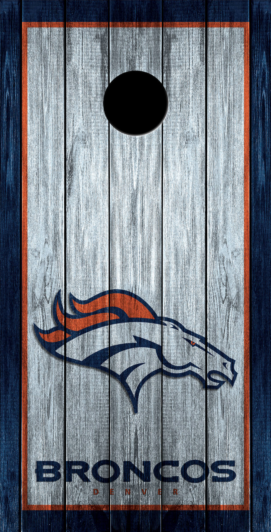 2 x Denver Broncos Football Cornhole Board Bag Toss Vinyl Wrap Set- Universal Fit Oracal 3M