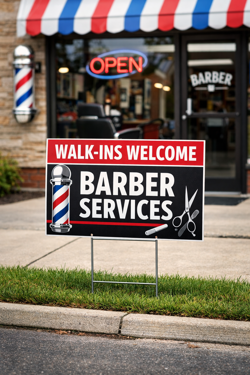 Barber Yard Sign Example