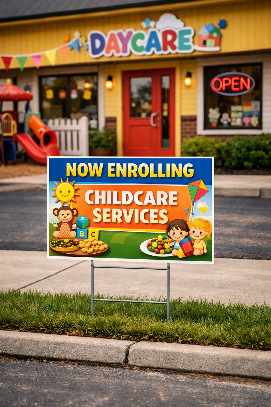 Child Care Yard SIgn Example