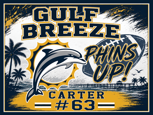 2026 Gulf Breeze Dolphins Yard Sign (Fundraiser).