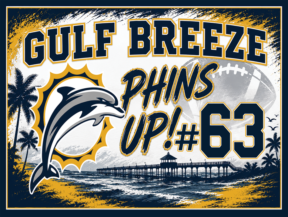 2026 Gulf Breeze Dolphins Yard Sign (Fundraiser).