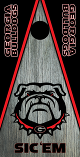 2 x Georgia Bulldogs Football Cornhole Board Bag Toss Vinyl Wrap Set- Universal Fit Oracal 3M