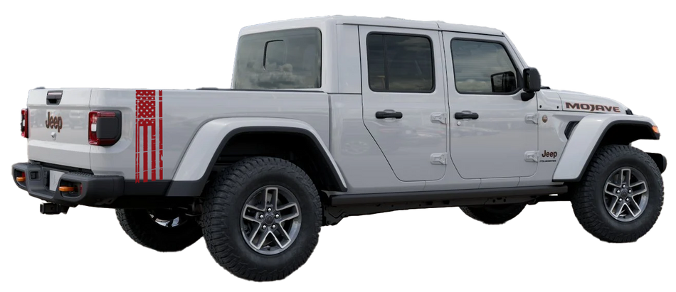 Distressed American Flag Vinyl Fits: Jeep Gladiator