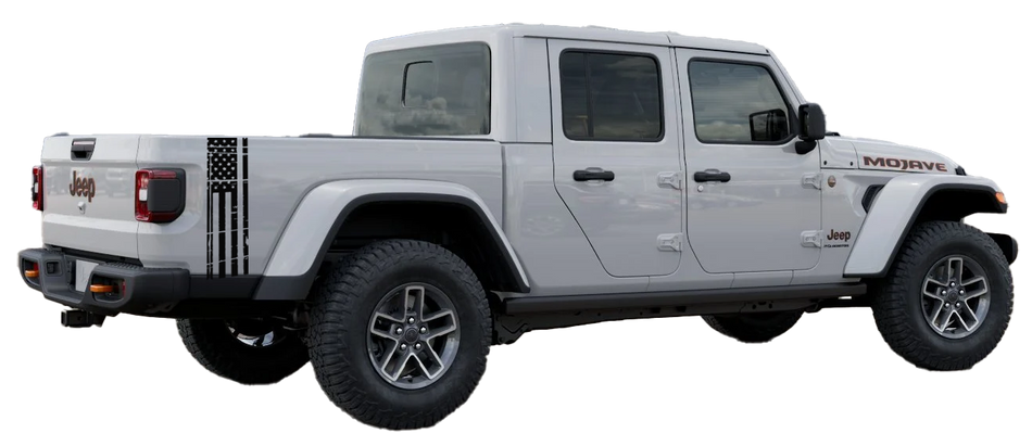 Distressed American Flag Vinyl Fits: Jeep Gladiator