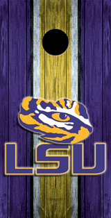 2 x LSU Tigers Football Cornhole Board Bag Toss Vinyl Wrap Set- Universal Fit Oracal 3M