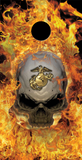 2x Marine Corps skull in fire Cornhole Board Bag Toss Vinyl Wrap Set-Universal Fit Semper Fide