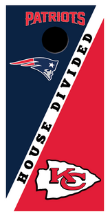 2 x House Divided Football Cornhole Board Bag Toss Vinyl Wrap Set- Universal Fit Oracal 3M