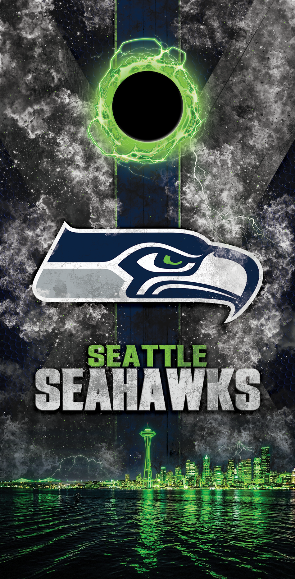 2 x Seattle Seahawks Football Cornhole Board Bag Toss Vinyl Wrap Set- Universal Fit Oracal 3M