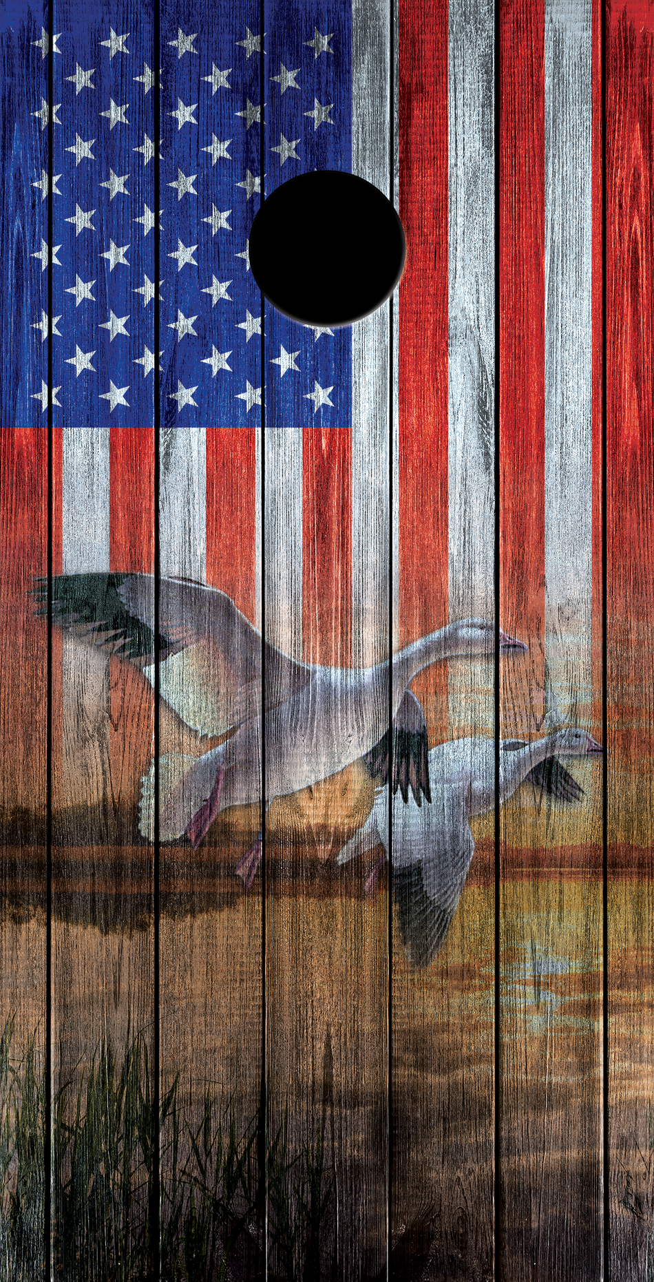 2 x Snow Geese Flag Cornhole Board Bag Toss Vinyl Wrap Set- Universal Fit Oracal 3M
