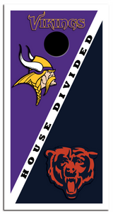 2 x House Divided Football Cornhole Board Bag Toss Vinyl Wrap Set- Universal Fit Oracal 3M