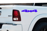 Blue 4X4 Bedside Vinyl Decals  Dodge Ram 1500 2500 3500 