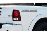 Grey 4X4 Bedside Vinyl Decals  Dodge Ram 1500 2500 3500 