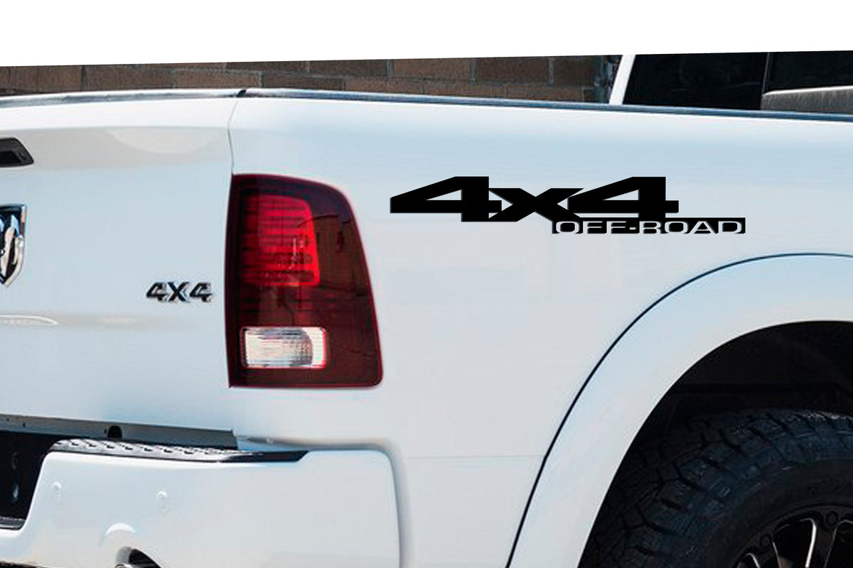 White 4x4 Off Road Bedside Vinyl Decals  Dodge Ram 1500 2500 3500 Power Wagon