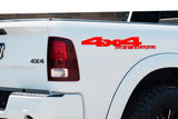 Red 4x4 Off Road Bedside Vinyl Decals  Dodge Ram 1500 2500 3500 Power Wagon