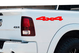 Red 4X4 Bedside Vinyl Decals  Dodge Ram 1500 2500 3500 