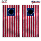 2x 13 Stars Wood USA Flag Cornhole Board Bag Toss Wrap Set-Universal Fit patriotic