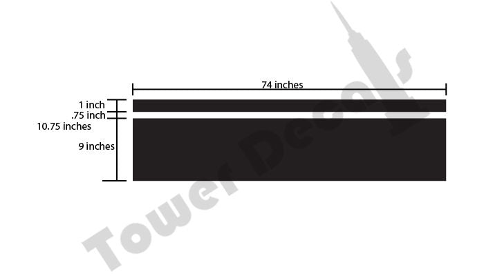 3-9" Single Rally Racing Stripe with Pin Stripe Cast Vinyl Decal Fits Scion XD