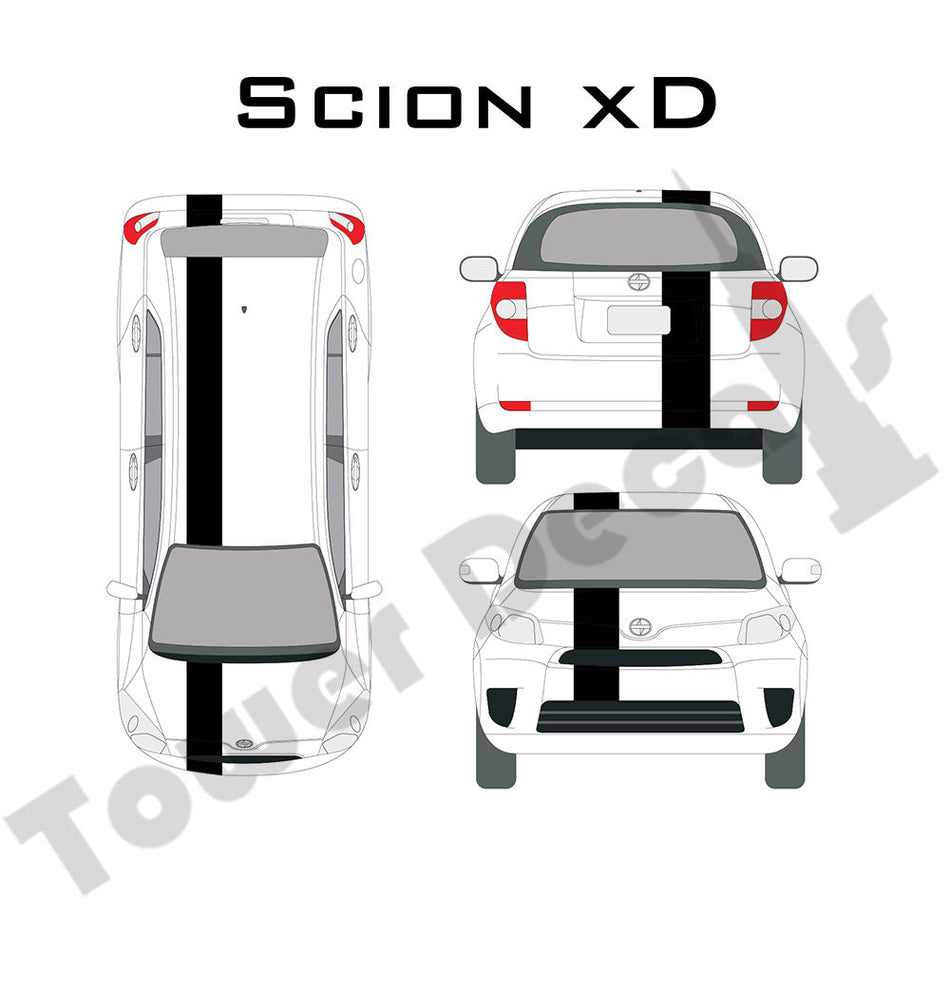 3-9" Single Rally Racing Stripe Cast Vinyl Decal Fits Scion XD