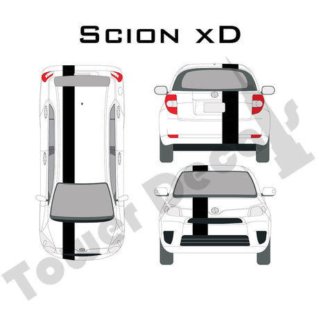 3-9" Single Rally Racing Stripe Cast Vinyl Decal Fits Scion XD