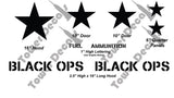 Black OPS Military Decal Kit fits Jeep Wrangler, Rubicon, Cherokee, CJ, XJ