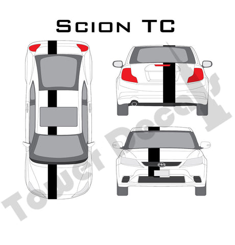 3-9" Single Rally Racing Stripe Cast Vinyl Decal Fits Scion TC