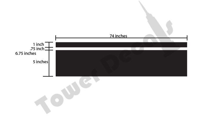 6-5" Dual Rally Racing Stripe with Pin Stripe Cast Vinyl Decal Fits Scion XD