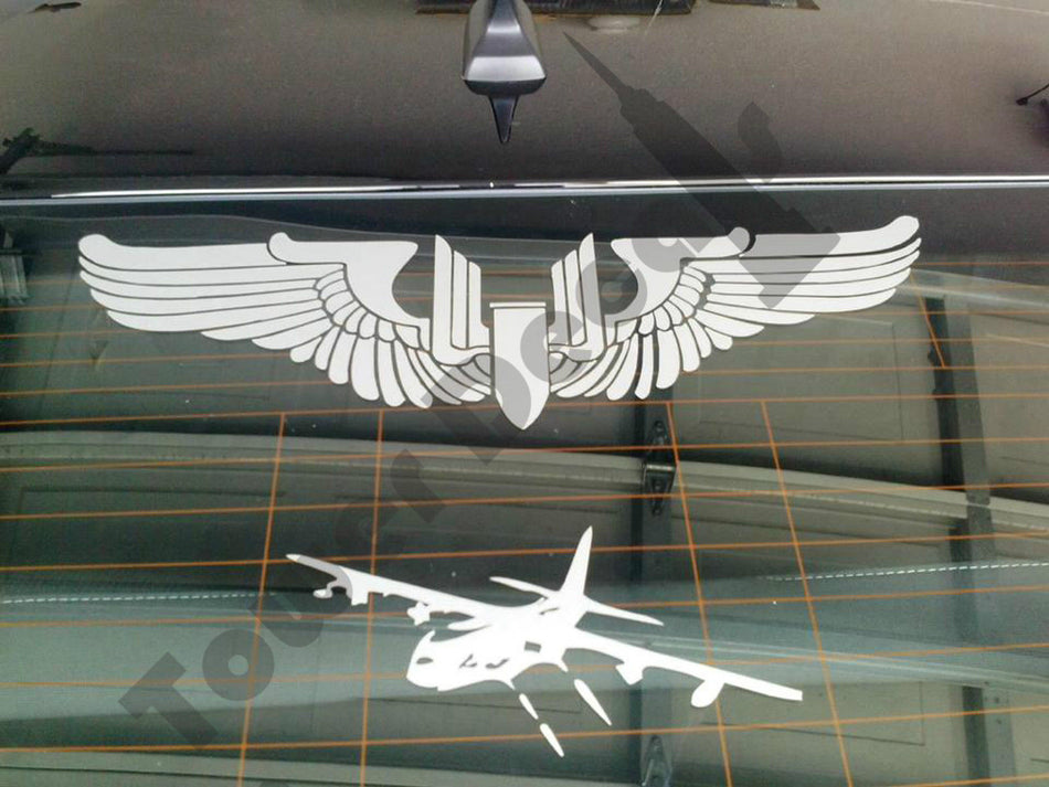 Aerial Gunner Machine Gun Bullet Wings  WWII Army Air Corps Vinyl Decal Sticker