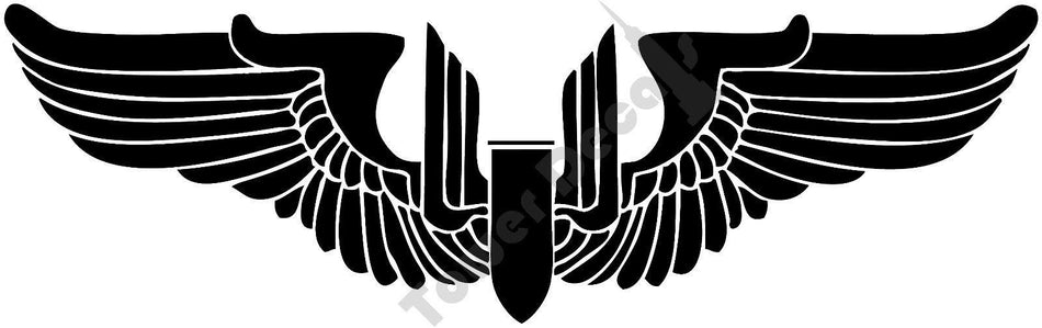Aerial Gunner Machine Gun Bullet Wings  WWII Army Air Corps Vinyl Decal Sticker