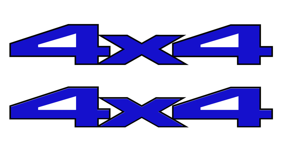 Black & Blue 4x4 Bedside Vinyl Decals  Dodge Ram 1500 2500 3500 Power Wagon